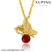 32578 Fashion Elegant CZ Diamond 24k Gold-Plated Insect Dragonfly Imitation Jewelry Chain Pendant